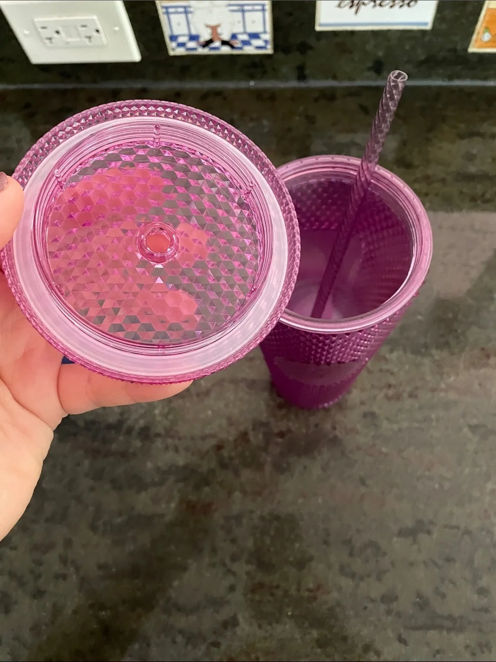 Starbucks Iridescent Purple Studded Tumbler Straw New Disney 50th Celebration